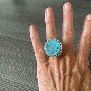 NWOT Silver and turquoise costume ring